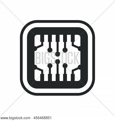 Cpu Chip Technology Vector Digital Electronic. Computer Processor Illustration Board Icon And Commun