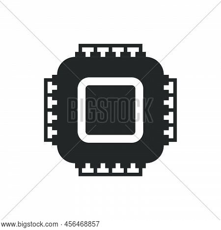 Cpu Chip Technology Vector Digital Electronic. Computer Processor Illustration Board Icon And Commun