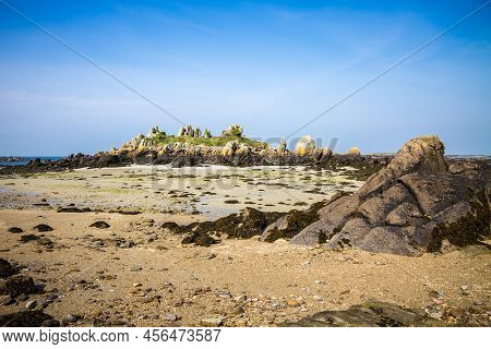 Chausey Island Coast, Beach And Cliffs Landscape In Brittany, France