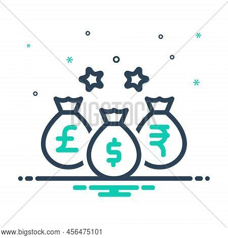 Mix Icon For Currency Money Cash Bag Money-bag Investment Wealth Riches Piles Mammon