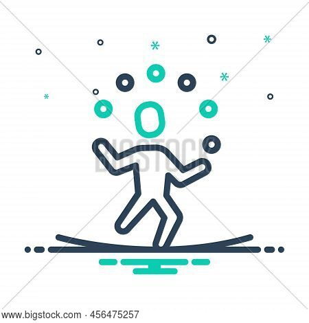 Mix Icon For Trained Performing Prepared Juggling Multitasking Fun Task Skilled Proficient Dodgy Cap