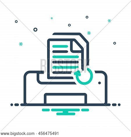Mix Icon For Reprint Reimression Print Refresh Transcription Machine Paper