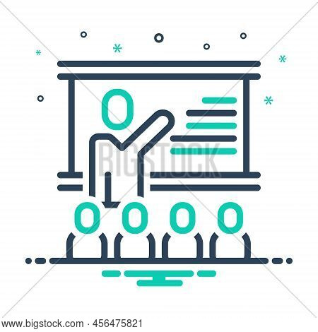 Mix Icon For Lectures Discourse Presentation Instruction Teach Teacher Classroom Education Audience 