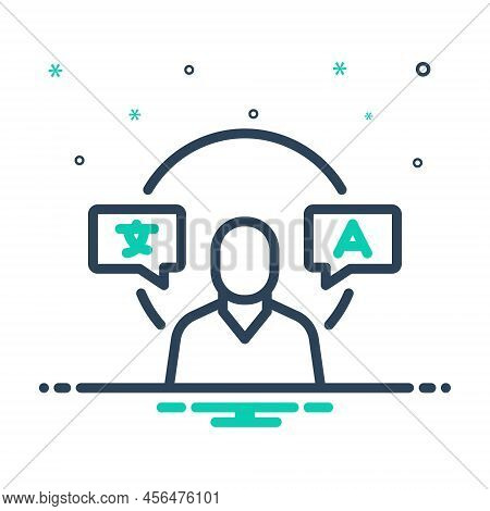 Mix Icon For Interpretation Explanation Elucidation Translation Foreign Language Translator Communic
