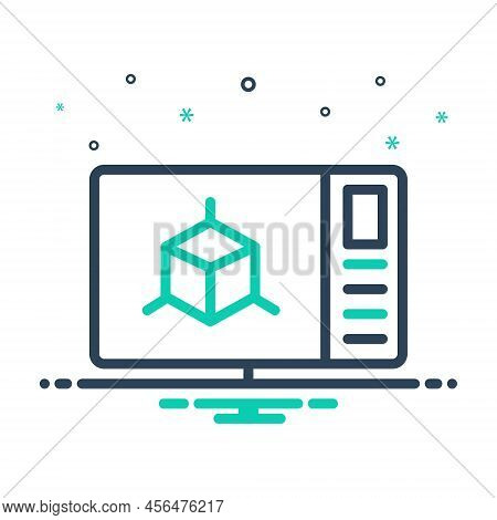 Mix Icon For Simulations Reproduction Computer Virtual Production Digram Reality Digital