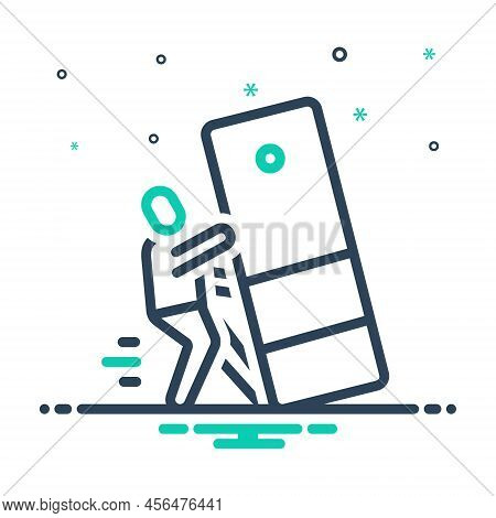 Mix Icon For Incident Occurrence Accident Fall People Cupboard Happening Slip