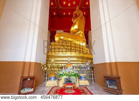 Ayutthaya,thailand-june 7,2018:principle Buddha Image In A Temple At Wihan Phra Mongkol Bophit Is A 