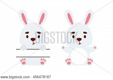 Cute Little Rabbit Split Monogram. Funny Cartoon Character For Kids T-shirts, Nursery Decoration, Ba