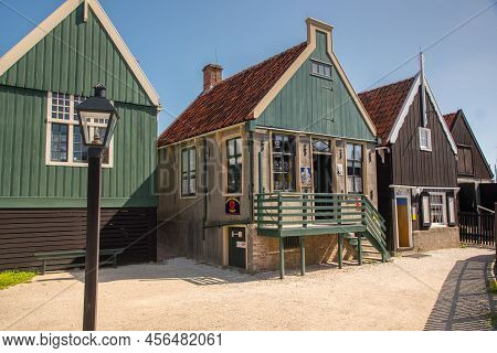 Enkhuizen, Netherlands, June 2022. The Old Fishermens Cottages At The Zuiderzee Museum In Enkhuizen.
