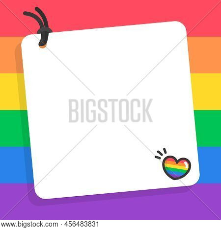 Border Frame Template For Pride Month Kawaii Doodle Cartoon Vector