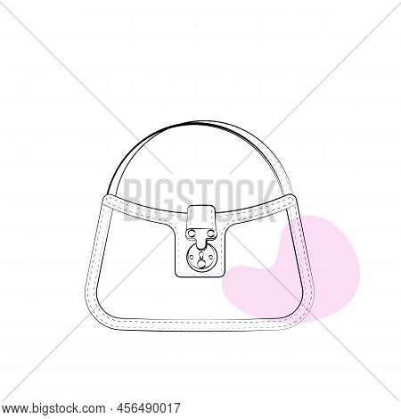 Woman Bag Vector Illustration Isolated On White Background. Сlassical Handbag On White Background. V