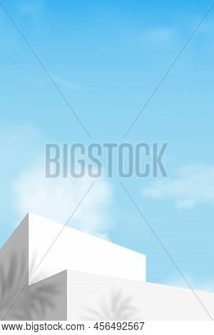 Blue Sky With Altostratus Clouds Background,vector Cartoon Sky With Cirrus Clouds, Concept All Seaso