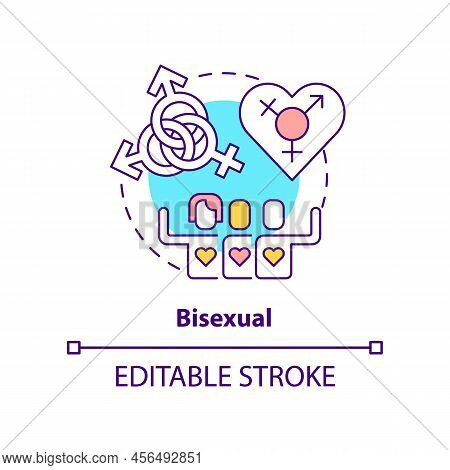 Bisexual Concept Icon. Sexual Attraction To Both Males And Females. Lgbt Member Abstract Idea Thin L