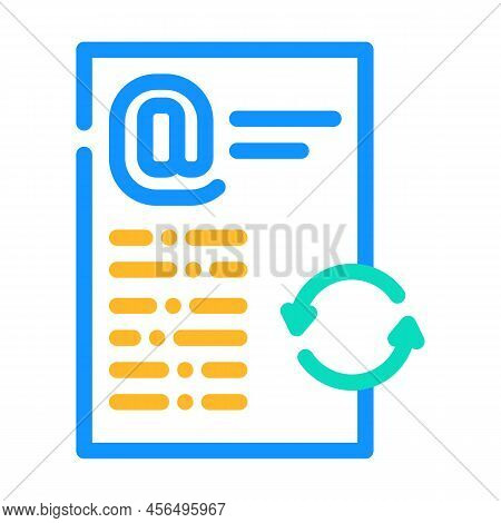 Email List Cleaning Color Icon Vector. Email List Cleaning Sign. Isolated Symbol Illustration
