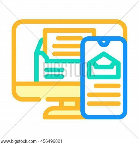 Responsive Email Design Color Icon Vector. Responsive Email Design Sign. Isolated Symbol Illustratio