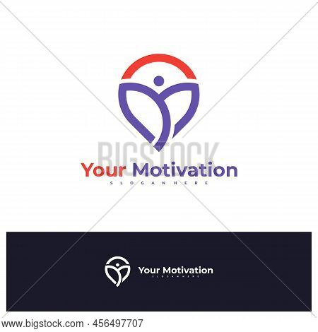 Point People Logo Design Vector Template, Initial M With People Logo Concepts Illustration.