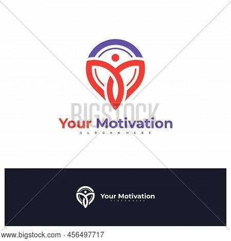 Point People Logo Design Vector Template, Initial M With People Logo Concepts Illustration.