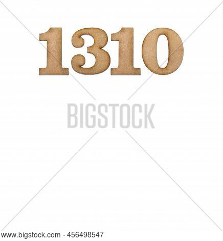 Number 1310 - Piece Of Wood Isolated On White Background