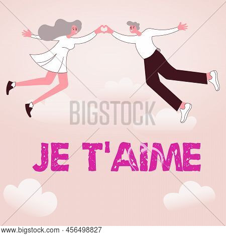 Writing Displaying Text Je Taime. Business Concept French Word Expressing Love Meaning I Love You Co