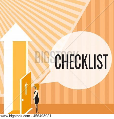 Conceptual Caption Checklist. Conceptual Photo List Down Of The Detailed Activity As Guide Of Doing 