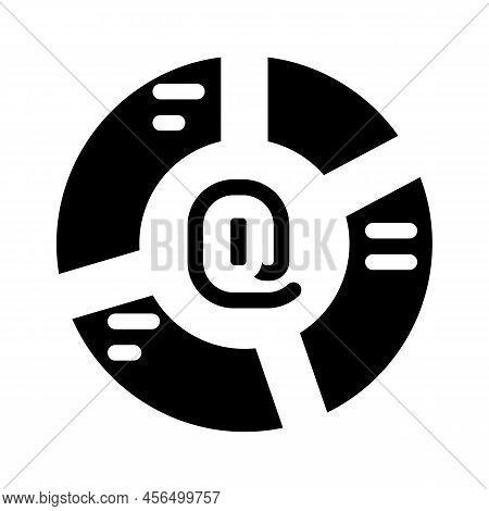 Email List Segmentation Glyph Icon Vector. Email List Segmentation Sign. Isolated Symbol Illustratio