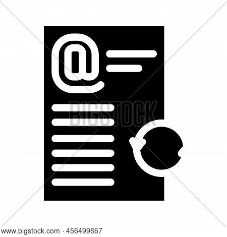 Email List Cleaning Glyph Icon Vector. Email List Cleaning Sign. Isolated Symbol Illustration