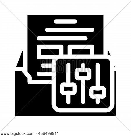 Fully Managed Email Marketing Glyph Icon Vector. Fully Managed Email Marketing Sign. Isolated Symbol