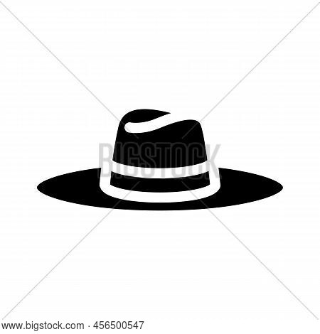 Elegant Hat Glyph Icon Vector. Elegant Hat Sign. Isolated Symbol Illustration
