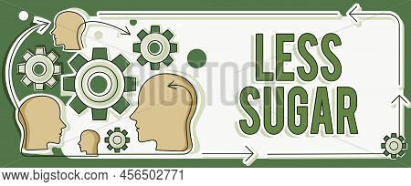 Text Caption Presenting Less Sugar. Business Concept Lower Volume Of Sweetness In Any Food Or Drink 