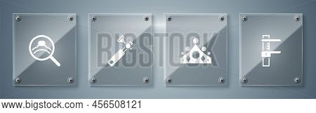 Set Calliper Or Caliper And Scale, King Crown, Jewelers Lupe And Diamond Engagement Ring. Square Gla