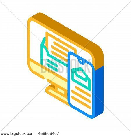 Responsive Email Design Isometric Icon Vector. Responsive Email Design Sign. Isolated Symbol Illustr