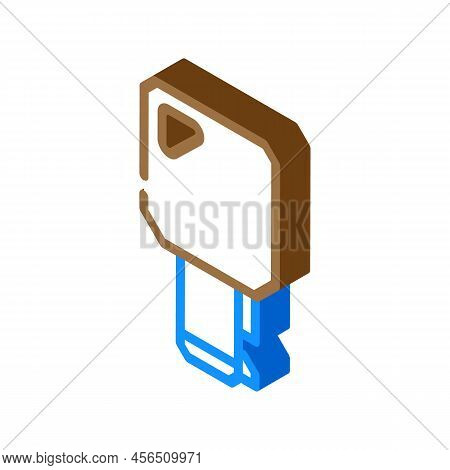 Key For Twist Lock Isometric Icon Vector. Key For Twist Lock Sign. Isolated Symbol Illustration