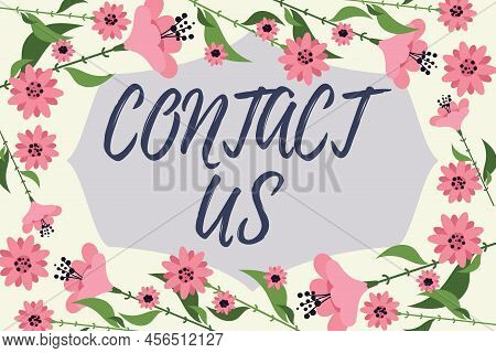 Writing Displaying Text Contact Us. Business Overview Group Of Person That Rendering Costumer Servic