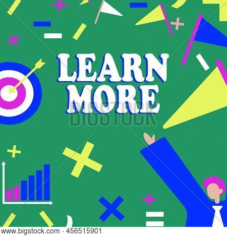 Sign Displaying Learn More. Internet Concept Deepen Knowledge Of The Thing You Want To Do Or New Ski