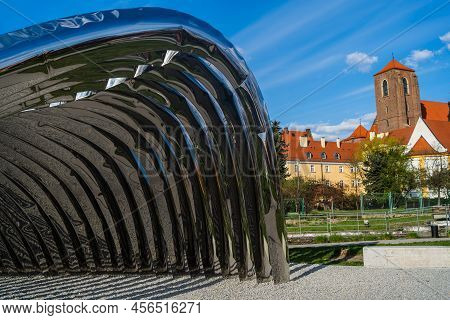 Wroclaw, Poland - April 18, 2022: Futuristic Nawa Arch On Street