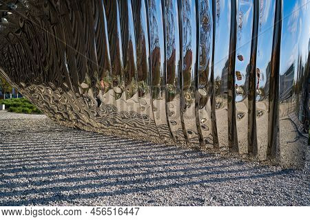 Wroclaw, Poland - April 18, 2022: Metal Nawa Arch At Daytime