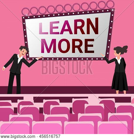 Text Showing Inspiration Learn More. Word Written On Deepen Knowledge Of The Thing You Want To Do Or