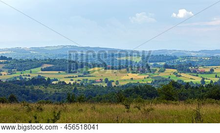 East Serbia Rural Aeria Panorama At Spring Day