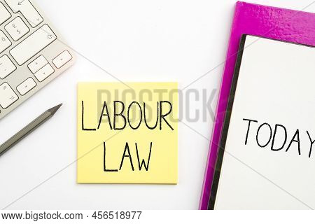 Conceptual Caption Labour Law. Business Overview Rules Implemented By The State Between Employers An