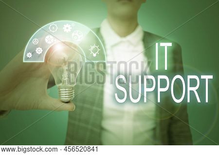 Writing Displaying Text It Support. Business Concept Lending Help About Information Technologies And