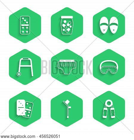 Set Adult Diaper, Crutch Or Crutches, Sport Expander, Eye Sleep Mask, Domino, Walker, Slippers And I