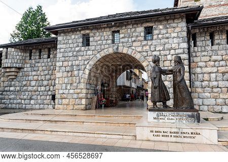 Visegrad, Republic Of Srpska, Bosnia And Herzegovina - May 27, 2022. Main Entrance Of 

Andricgrad A