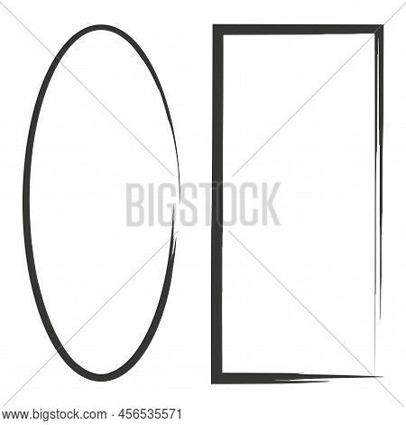 Black Grunge Frames. Edge Frame. Abstract Texture. Vector Illustration. Stock Image.