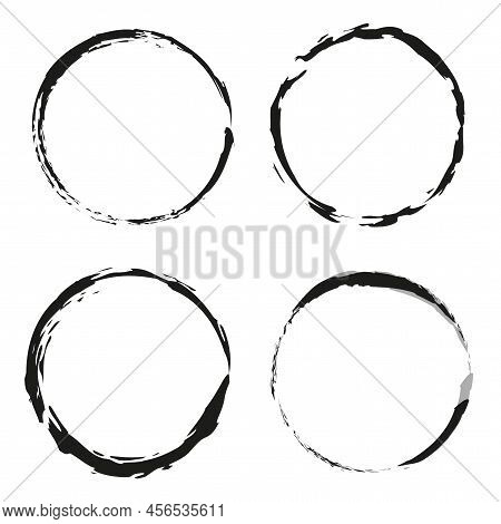 Black Grunge Frames. Edge Frame. Abstract Texture. Vector Illustration. Stock Image.