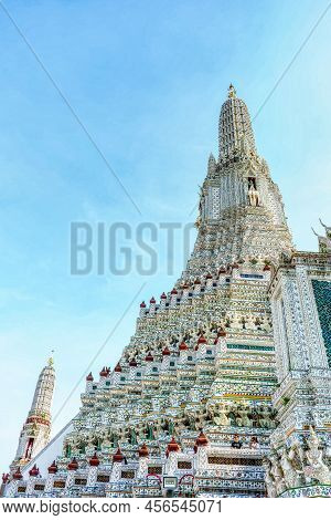 One Landmark Of Wat Arunratchawararam In Bangkok, Thailand. A Place Everyone In Every Religion Can B
