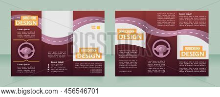 Car Sharing Services Promotional Trifold Brochure Template Design. Zig-zag Folded Leaflet Set With C
