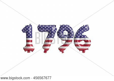 3d Illustration Of 1796 Balloon With Usa Flag Colors Isolated On White Background