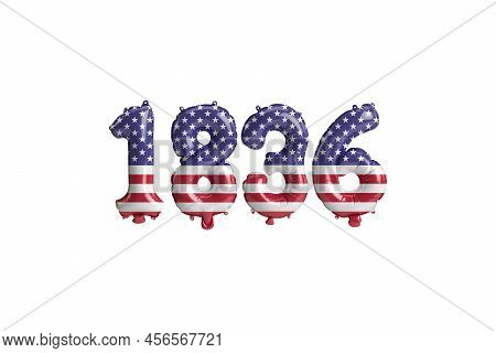 3d Illustration Of 1836 Balloon With Usa Flag Colors Isolated On White Background