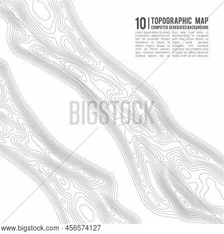 Topographic Map Contour Background. Topo Map With Elevation. Contour Map Vector. Geographic World To