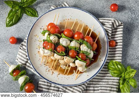 Homemade Fresh Caprese Skewer Appetizer